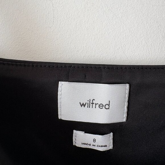 Aritzia Wilfred Shine Satin Mini Dress Black Size 8 - Picture 10 of 11